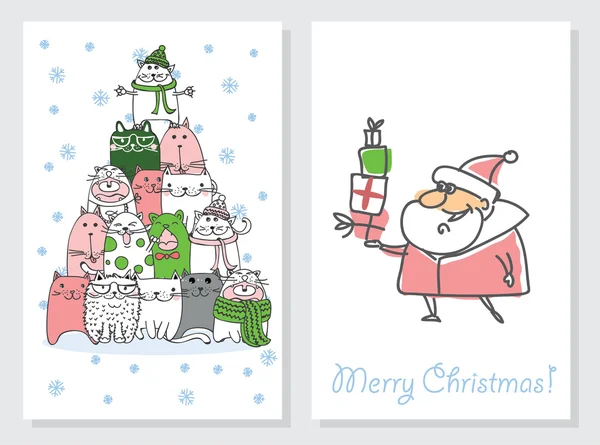 2 Christmas card templates — Stok Vektör