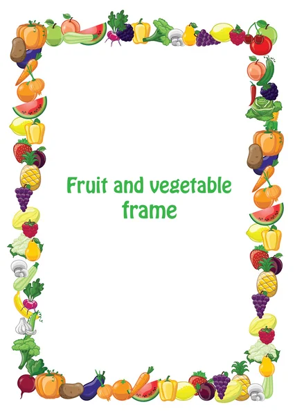 Vegetables and fruits frame — Stock Vector