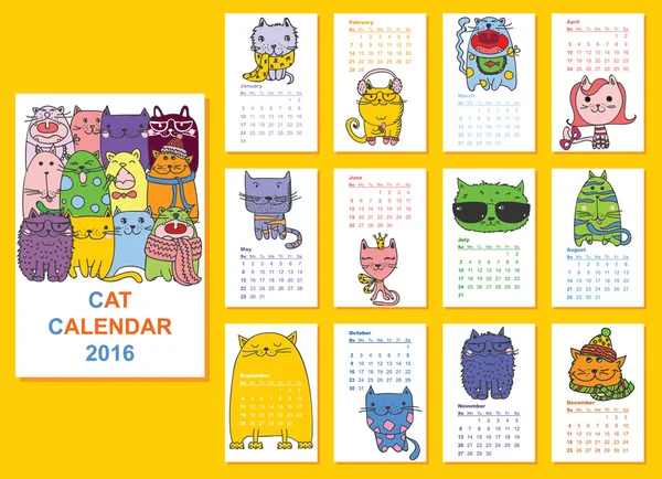 Kalendarz z kotów — Wektor stockowy