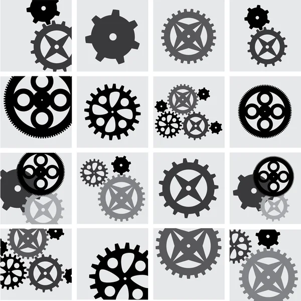 Engineering black icon set — Stock Vector