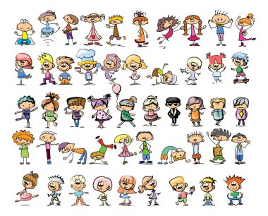 mutlu karikatür doodle kids