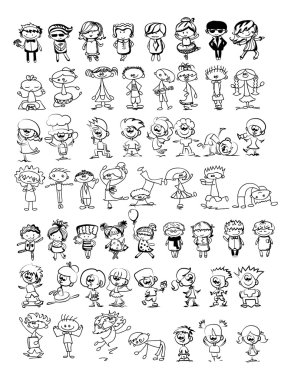 mutlu karikatür doodle kids