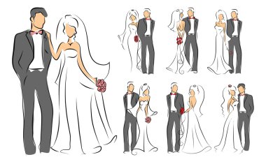 Gelin ve damat silüeti