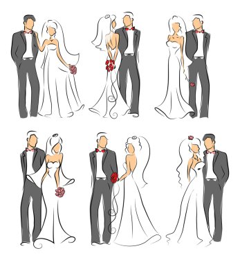 Gelin ve damat silüeti