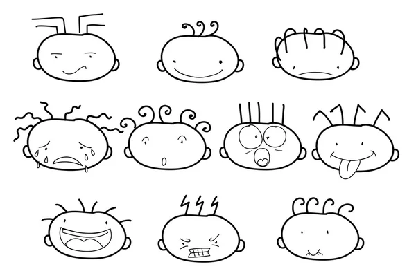 Dětské kresby různých emocí — Stockový vektor