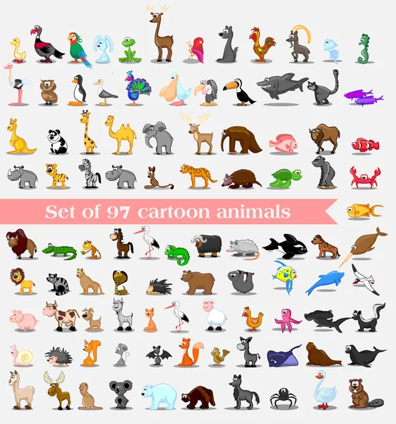 Conjunto de animais de desenhos animados —  Vetores de Stock