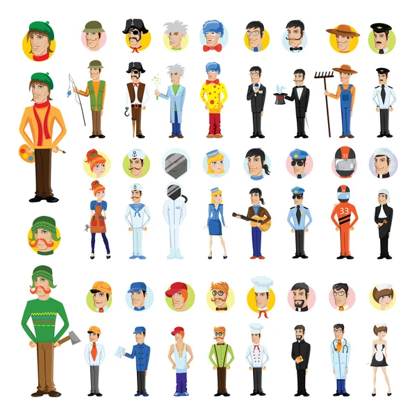 Cartoon  characters of different professions — Stock Vector