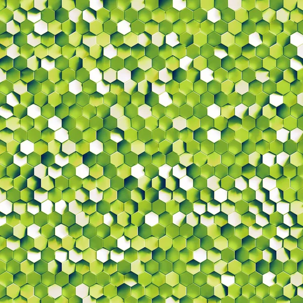 Grön hexagon kluster — Stockfoto