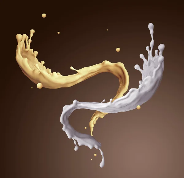 Vanilya süt sıçramasına — Stok fotoğraf