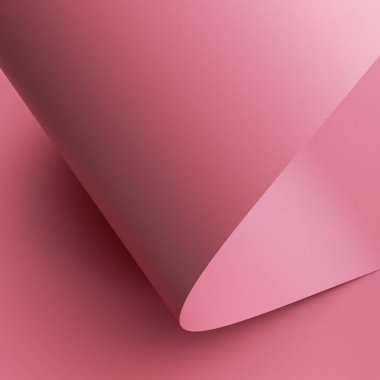 3D görüntüleme, pembe kağıt kaydırma makrosu ile soyut arkaplan, sayfa rulosu