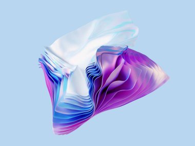 3D görüntüleme, soyut modern minimal arkaplan menekşe mavisi tekstil katmanları, düşen kumaşlı moda duvar kağıdı