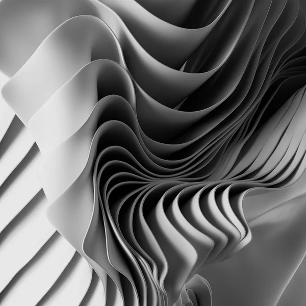 Render Fondo Abstracto Con Textil Plegado Macro Tela Blanca Capas — Foto de Stock