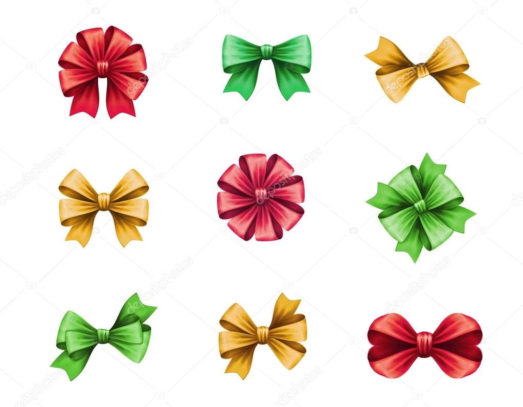 Set of festive bows