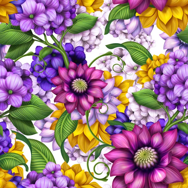 Abstract modern floral seamless pattern — Stock Photo, Image