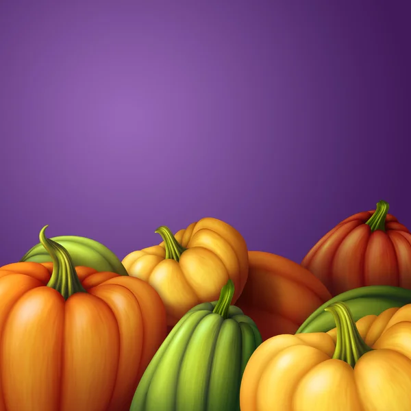 Autunno zucche assortiti sfondo colorato — Foto Stock