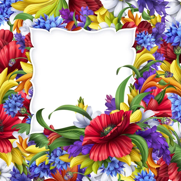 Quadro floral quadrado — Fotografia de Stock