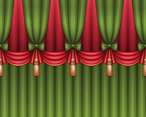 Christmas curtain with bows — Stock Photo, Image