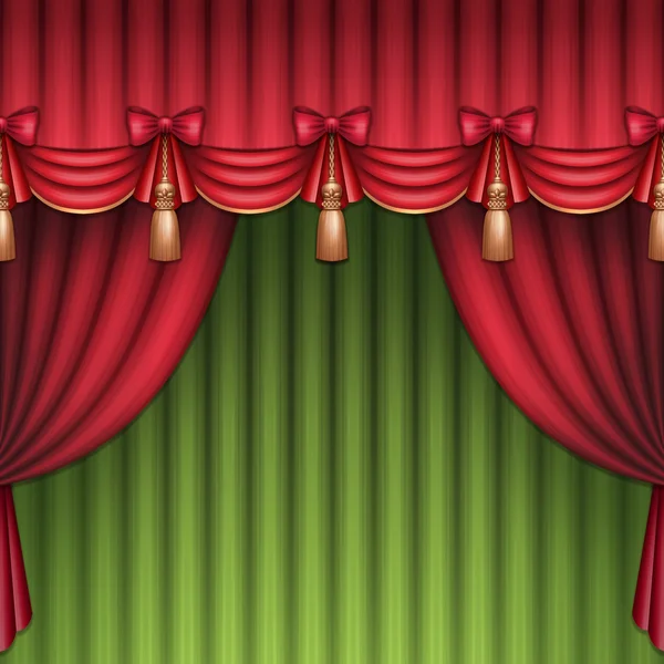 Christmas curtain with bows — Stock Photo, Image