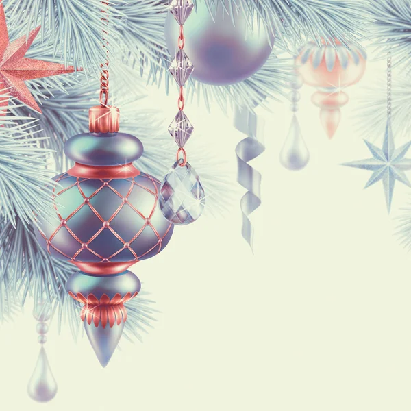 ビンテージ クリスマス飾り illustratio — ストック写真