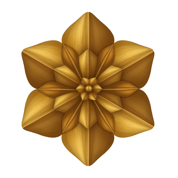 Gouden decoratieve flower ornament — Stockfoto