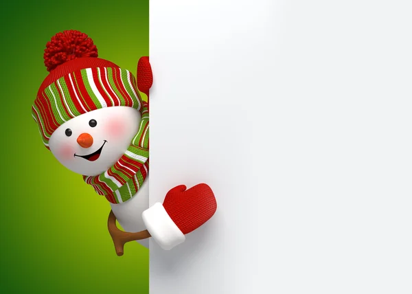 Kardan adam boş afiş arkasında