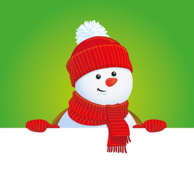 Afiş ile sevimli kardan adam