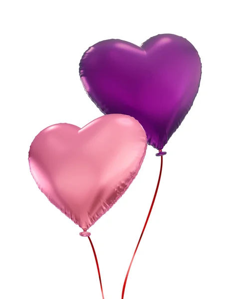 Barevné 3d srdce balónky — Stock fotografie