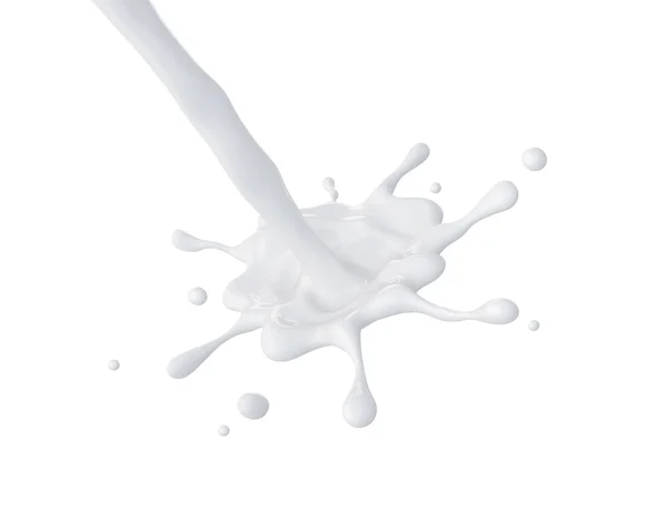 3d abstracto salpicaduras de leche líquida, pintura o pegamento salpicaduras aisladas —  Fotos de Stock