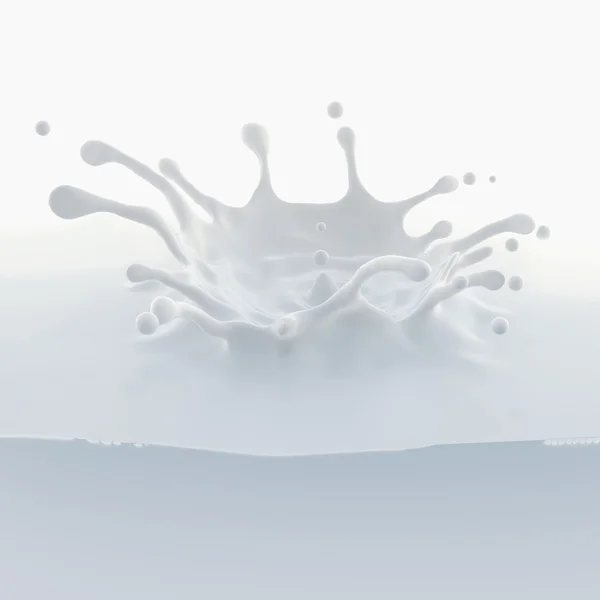 3 d の抽象的な液体ミルク スプラッシュ、塗料や接着剤の飛散分離 — ストック写真
