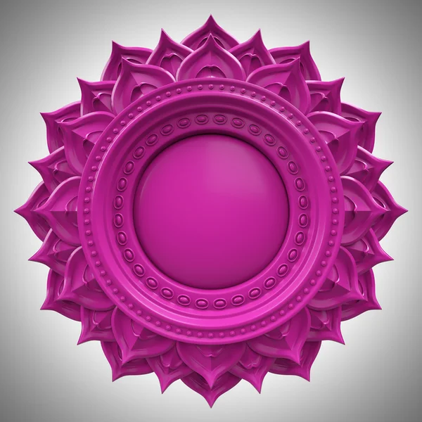 Violeta Sahasrara coroa chakra base, símbolo abstrato 3d, elemento de design de cor isolado — Fotografia de Stock