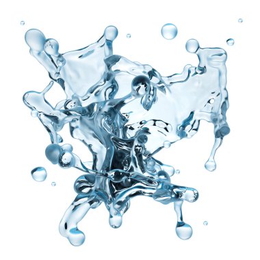 küçük resim, izole sıvı tasarımı YYK sıçramasına 3d soyut su