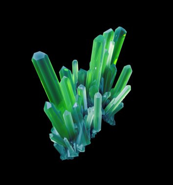 blue green crystals, clipart