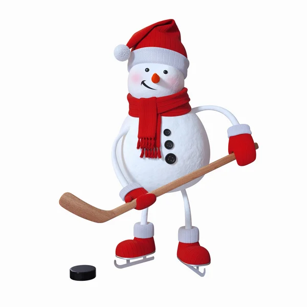 Bonhomme de neige au hockey sur glace — Photo