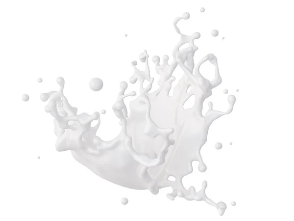 しぶき 3 d 抽象的な動的ミルク — ストック写真