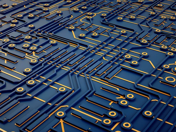 3D-abstracte achtergrond van microchips — Stockfoto