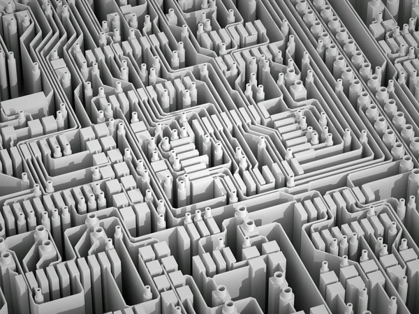 3D-abstracte achtergrond van microchips — Stockfoto