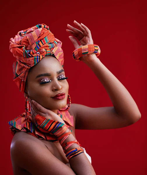 Portrait Belle Femme Nigériane Costume Traditionnel — Photo