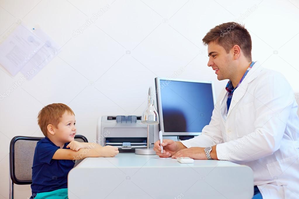 boy at the pediatrician doctor, psychologist