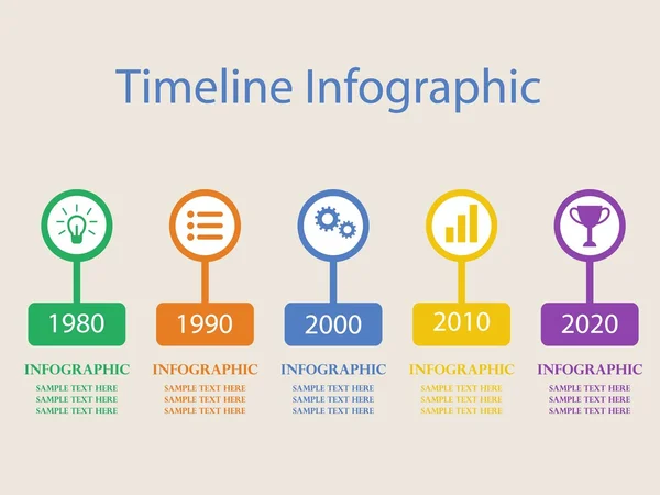 Zeitleiste Infografik — Stockvektor