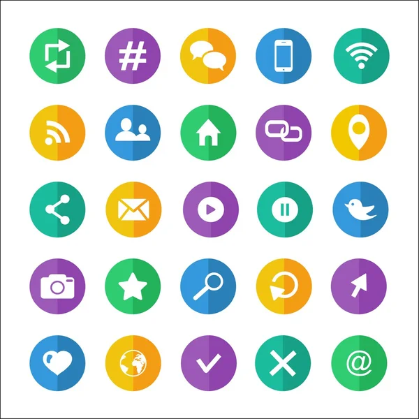 Set di icone di comunicazione piatta — Vettoriale Stock