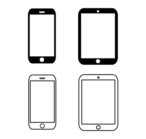 Schwarze Umrisse Smartphone-Icon-Vektor iphon llustration eps10, jpg, jpeg, iphone ipad logo, buttonhintergrund — Stockvektor
