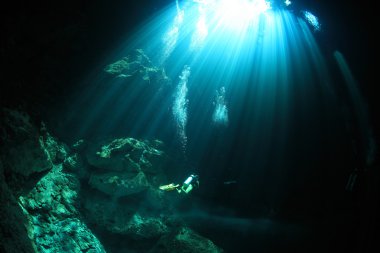 Cenote underwater cave clipart