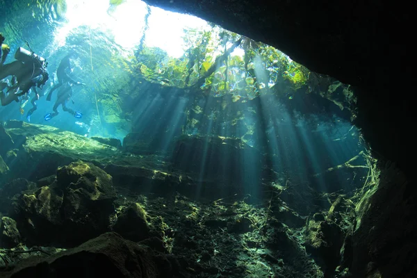 Cenote podvodní jeskyně — Stock fotografie