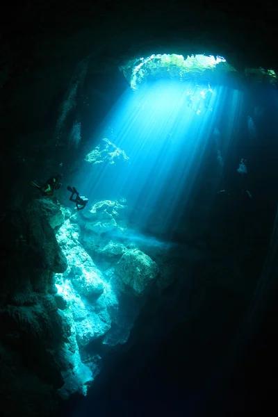 Cenote víz alatti barlang — Stock Fotó