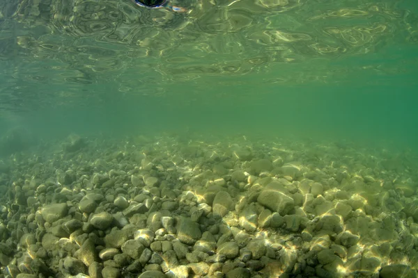 Гравійне дно прісноводного озера Стокове Фото