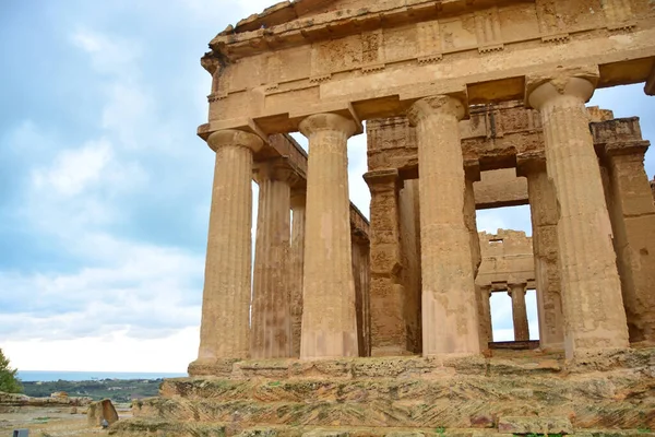 Templo Concordia 400 Años Antigüedad Con Vistas Mediterráneo Uno Los —  Fotos de Stock