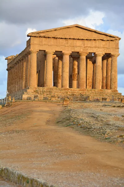 Starożytna Grecka Świątynia Konkordii Dolinie Świątyń Acrigento Sycylia — Zdjęcie stockowe