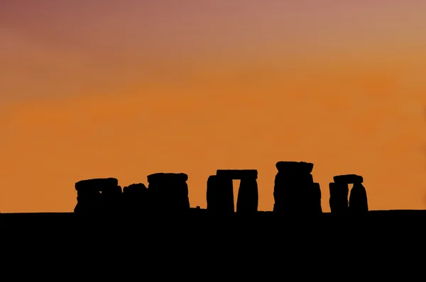 Flaming sunset over stonehenge — Stock Photo, Image