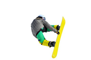 Bir arka kapmak gerçekleştirme snowboarder