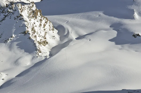 Pistes de ski menant de haut en bas sur la Rosablanche — Photo